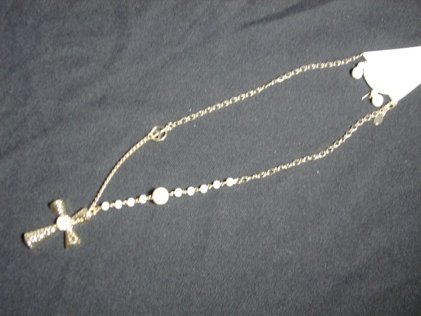 Long Chain Necklace Set W/ golden Cross